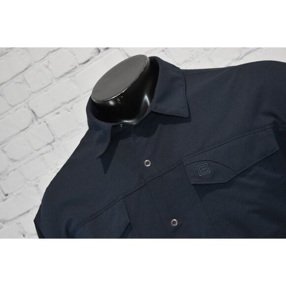 Mens 5.11 Tactical Series Shirt Size XL Button Snaps Performance Polyester Blue - Picture 2 of 7